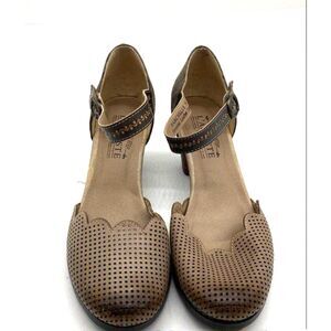 L'Artiste by Spring Step Brown Leather Mary Jane Heels Pumps Size 38 (US 7.5-8)